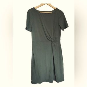 White House Black Market Sage Green Side Twist Stretchy Lined Dress